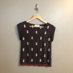 Cute Top with Embroidered Texture